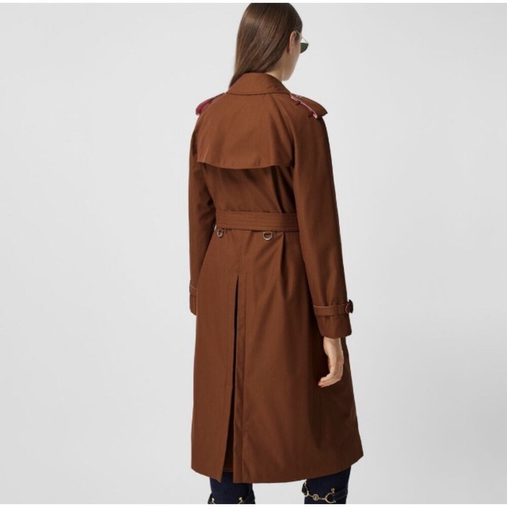 NWT Burberry Wharfbridge Size US 6 Chestnut Brown Gabardine Trench Coat $2,550 - Picture 5 of 15